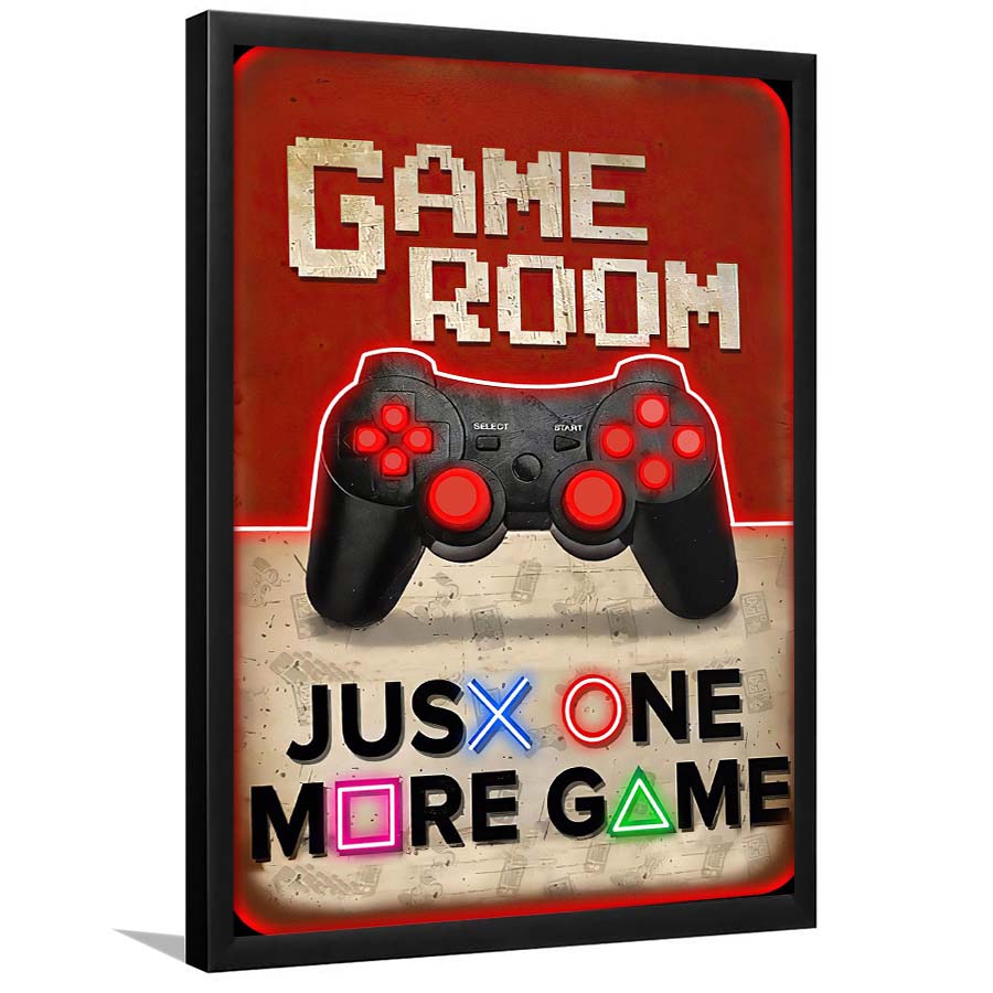 Just One More Game, Game Room Art Wall Decor, Framed Art Print, Picture Framed Wall Art Decor