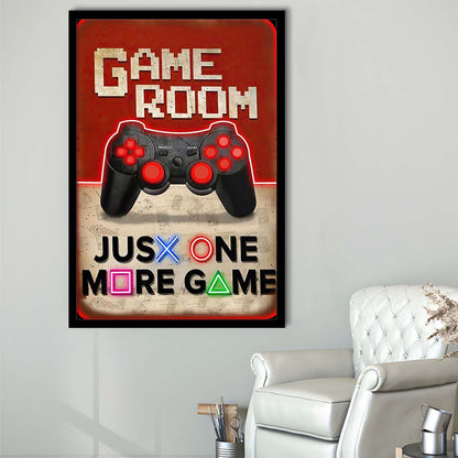 Just One More Game, Game Room Art Wall Decor, Framed Art Print, Picture Framed Wall Art Decor
