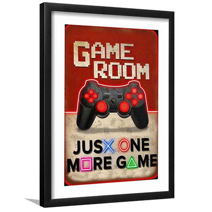Just One More Game, Game Room Art Wall Decor, Framed Art Print, Luxury Pictures Framed, White Border