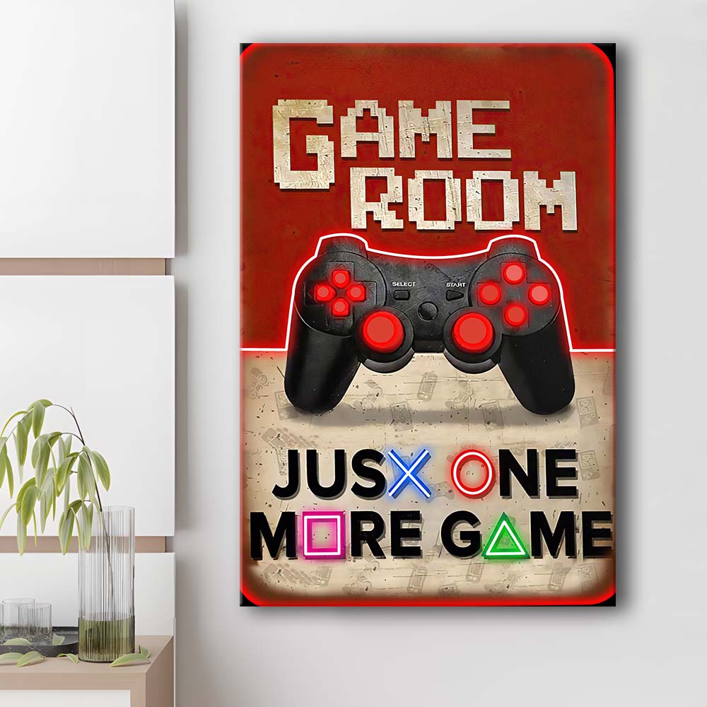 Just One More Game, Game Room Art Wall Decor, Canvas Print, Luxury Wall Art Decor, Modern Art