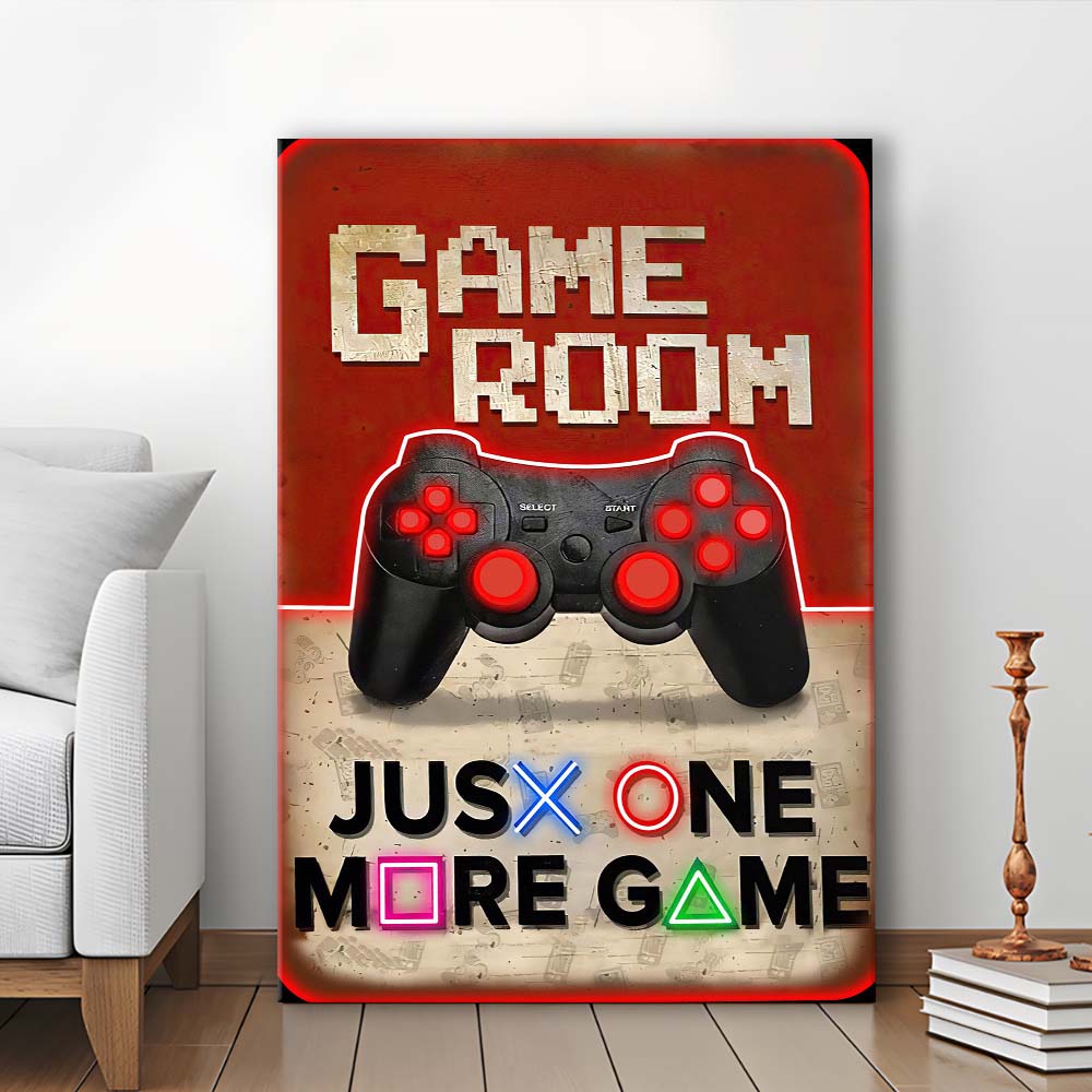 Just One More Game, Game Room Art Wall Decor, Canvas Print, Luxury Wall Art Decor, Modern Art
