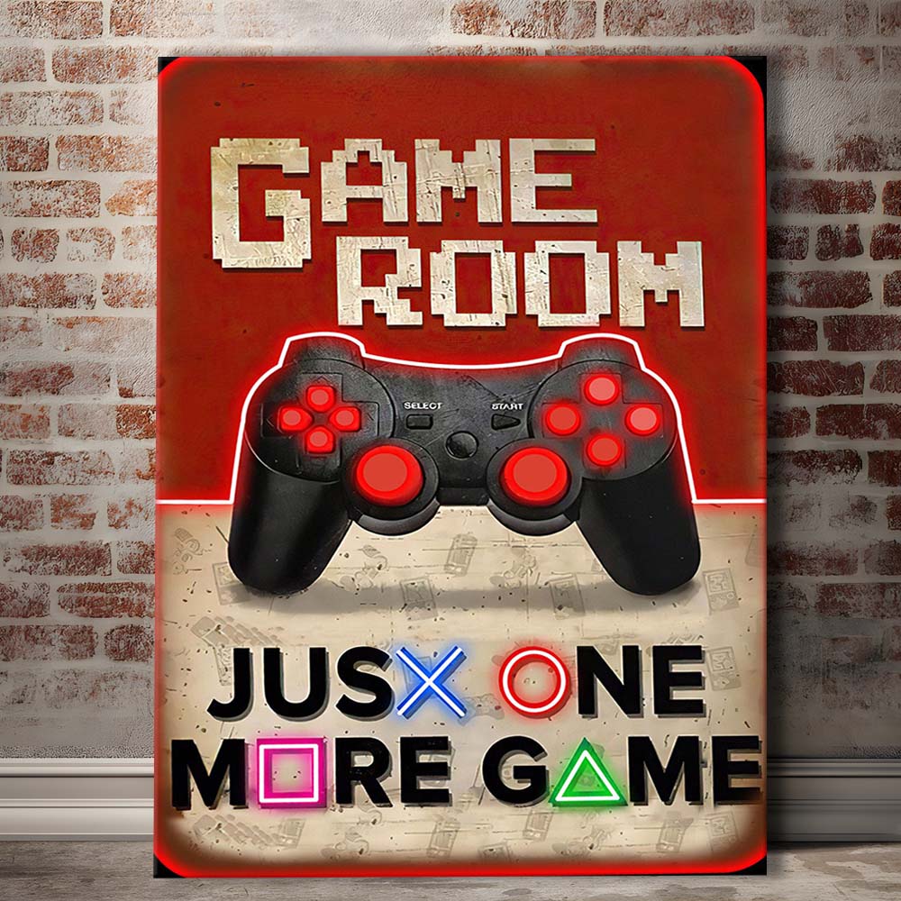 Just One More Game, Game Room Art Wall Decor, Canvas Print, Luxury Wall Art Decor, Modern Art