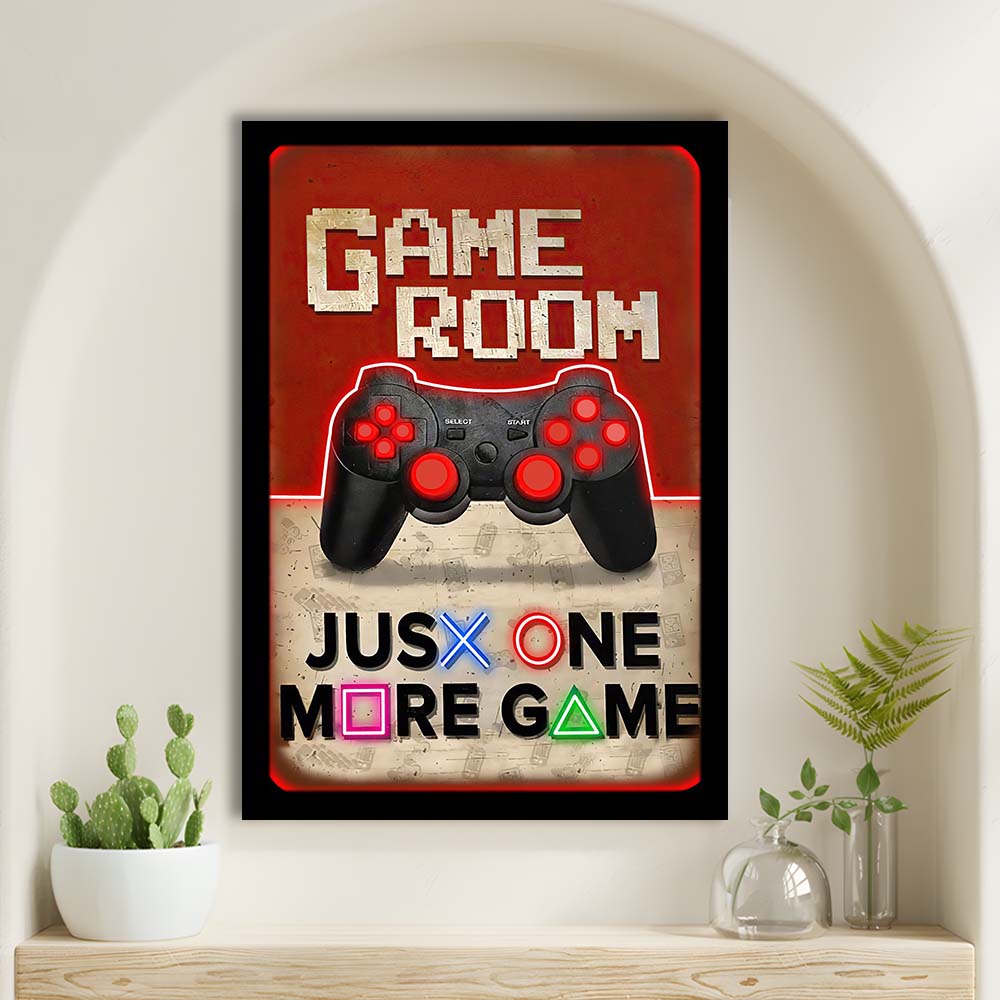 Just One More Game, Game Room Art Wall Decor, Framed Art Print, Picture Framed Wall Art Decor