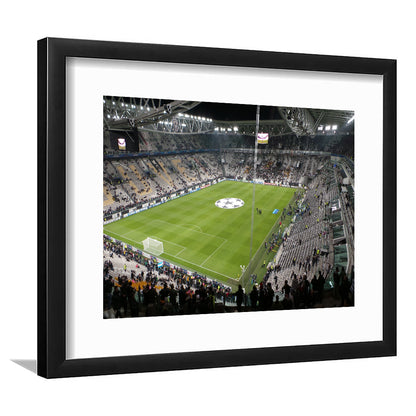 Juventus Stadium, Stadium Canvas, Sport Art, Gift for him, White Border Framed Art Print Wall Decor
