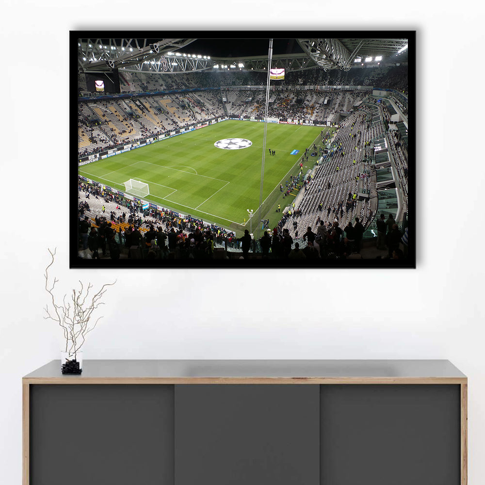 Juventus Stadium, Stadium Canvas, Sport Art, Gift for him, Framed Art Print Wall Decor, Picture Framed