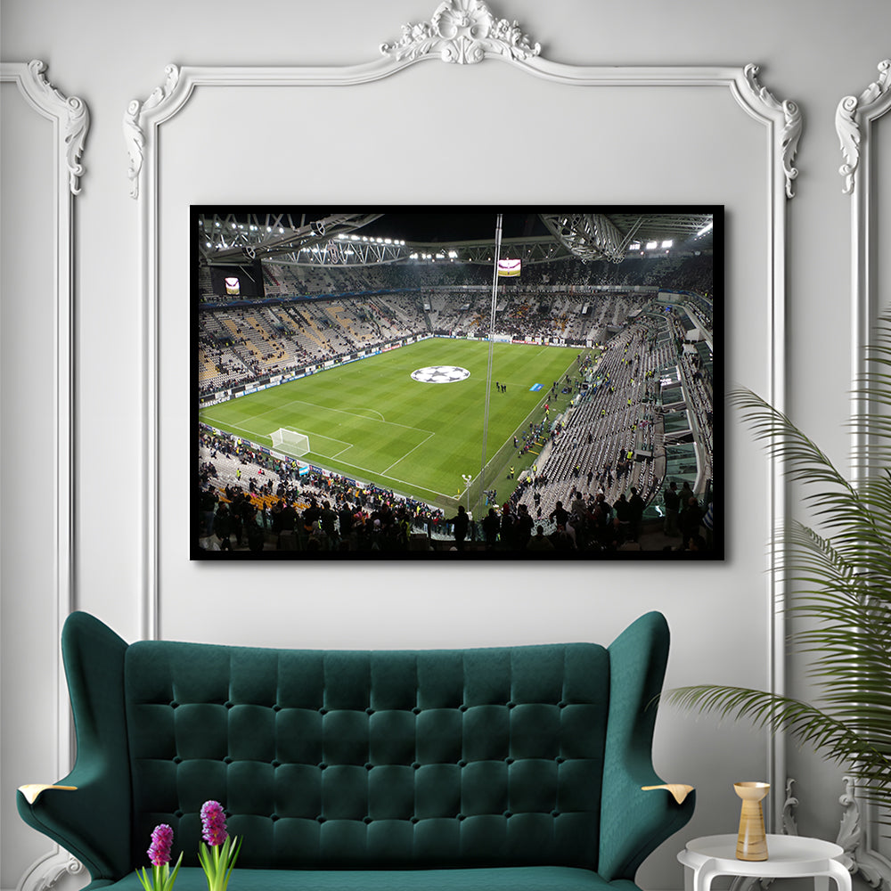 Juventus Stadium, Stadium Canvas, Sport Art, Gift for him, Framed Art Print Wall Decor, Picture Framed