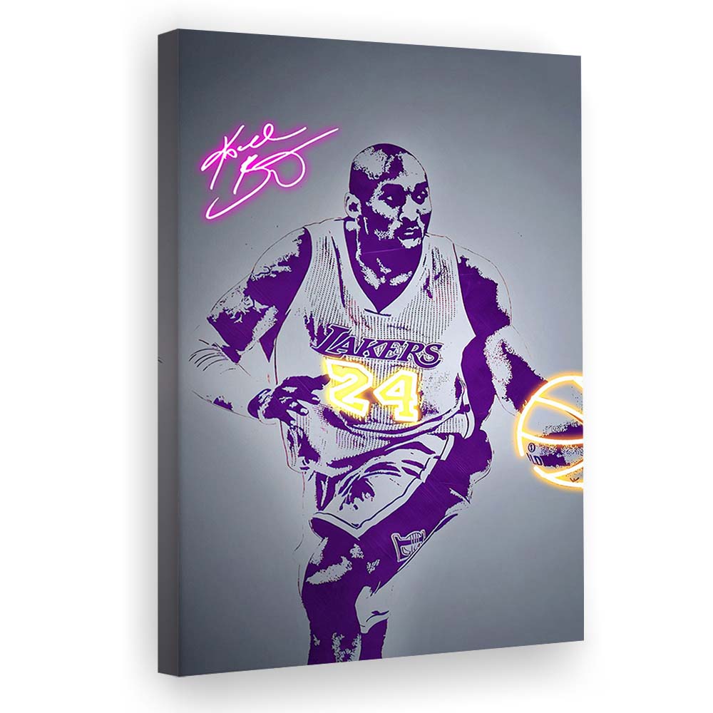 KB 24 Lakers, Colorful Graffiti Painting Art, Canvas Print, Luxury Wall Art Decor, Modern Art