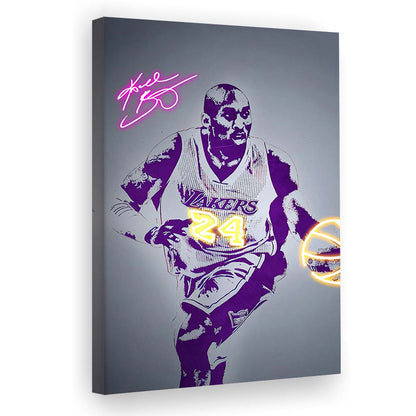 KB 24 Lakers, Colorful Graffiti Painting Art, Canvas Print, Luxury Wall Art Decor, Modern Art