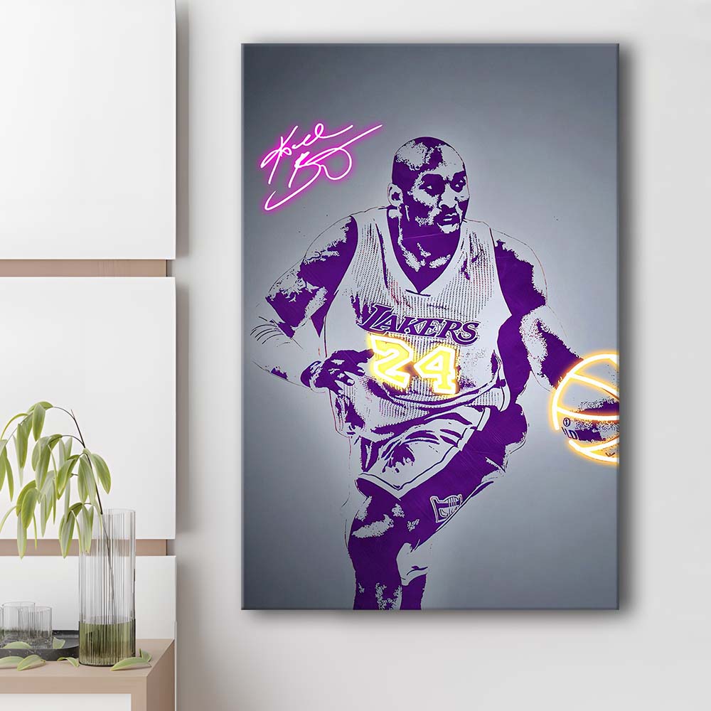 KB 24 Lakers, Colorful Graffiti Painting Art, Canvas Print, Luxury Wall Art Decor, Modern Art