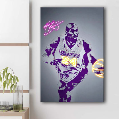 KB 24 Lakers, Colorful Graffiti Painting Art, Canvas Print, Luxury Wall Art Decor, Modern Art
