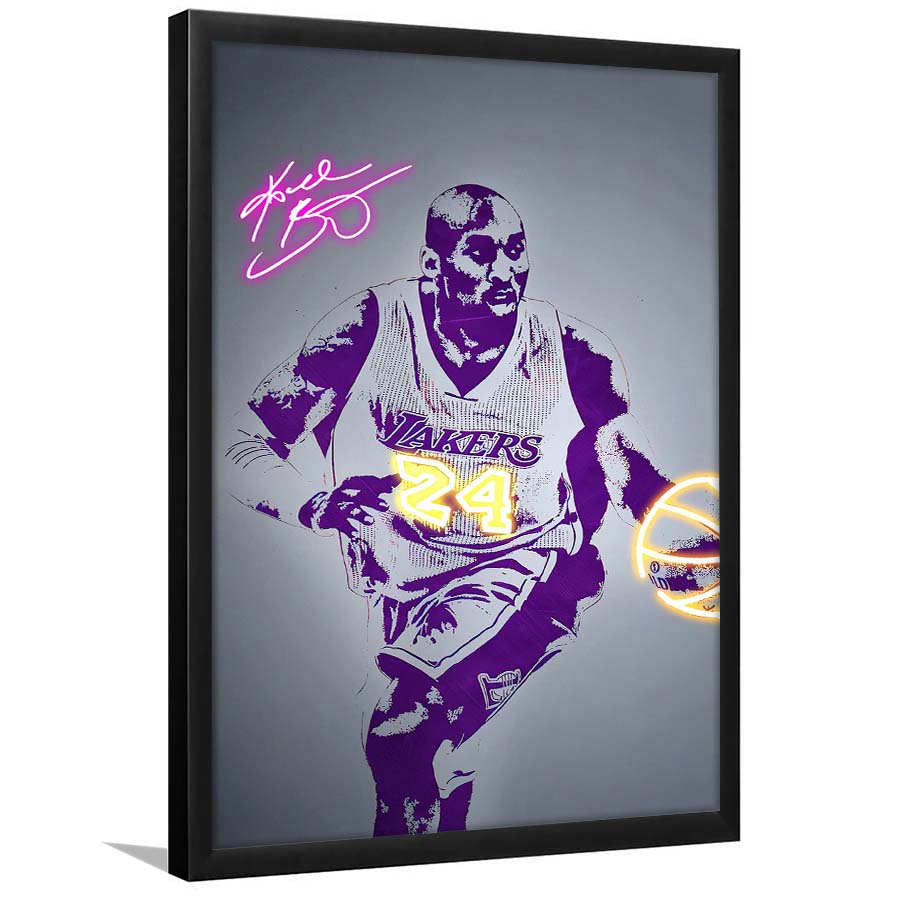 KB 24 Lakers, Colorful Graffiti Painting Art, Framed Art Print, Picture Framed Wall Art Decor
