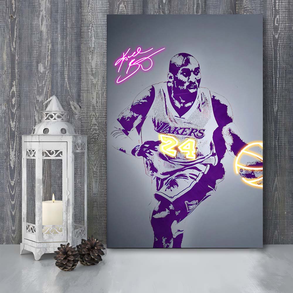 KB 24 Lakers, Colorful Graffiti Painting Art, Canvas Print, Luxury Wall Art Decor, Modern Art