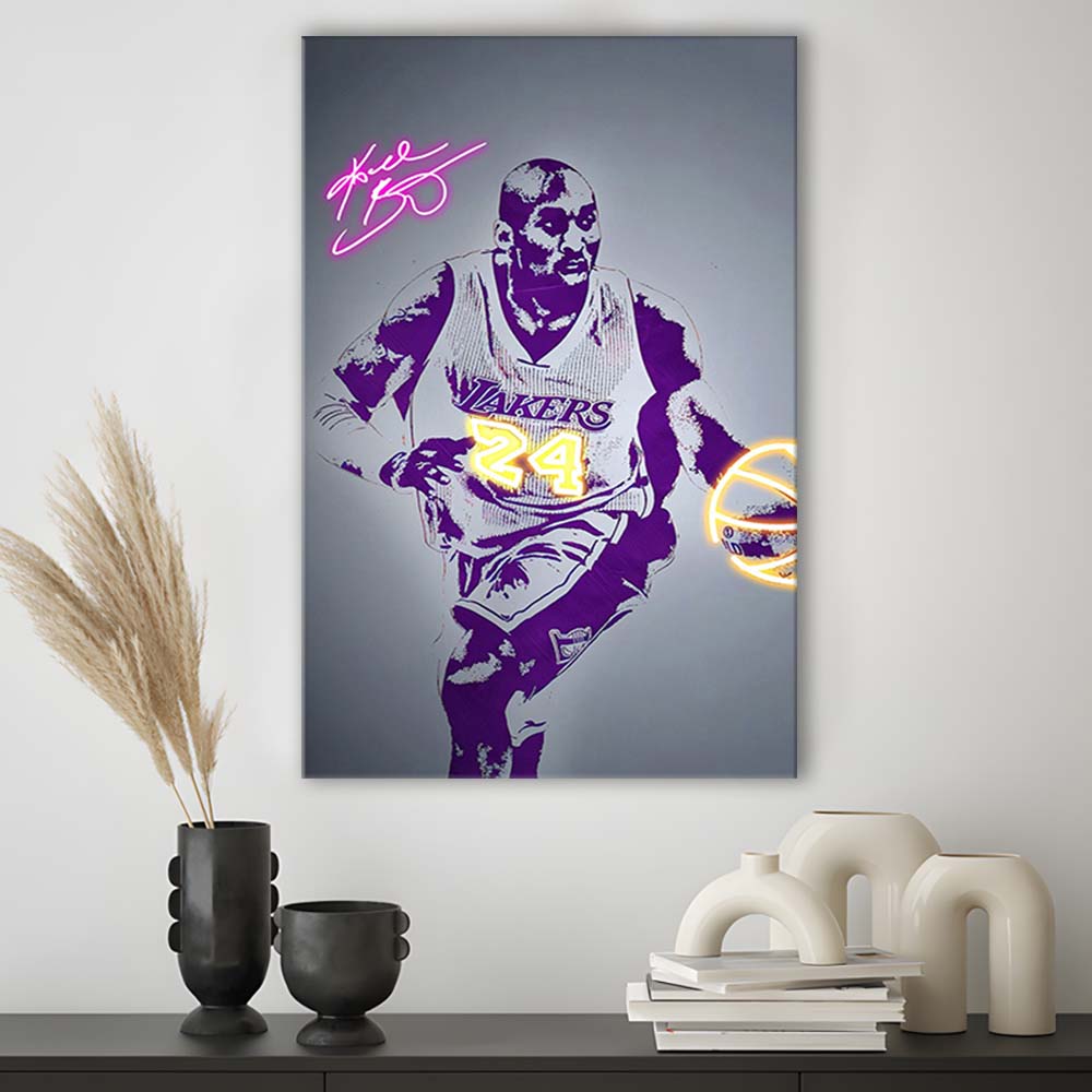 KB 24 Lakers, Colorful Graffiti Painting Art, Canvas Print, Luxury Wall Art Decor, Modern Art