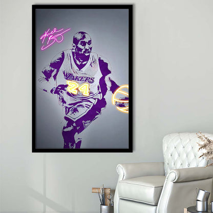 KB 24 Lakers, Colorful Graffiti Painting Art, Framed Art Print, Picture Framed Wall Art Decor