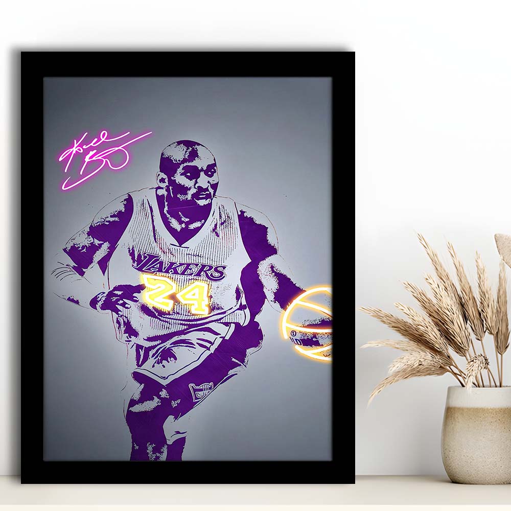 KB 24 Lakers, Colorful Graffiti Painting Art, Framed Art Print, Picture Framed Wall Art Decor