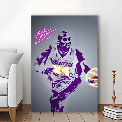KB 24 Lakers, Colorful Graffiti Painting Art, Canvas Print, Luxury Wall Art Decor, Modern Art