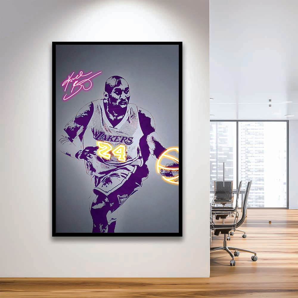 KB 24 Lakers, Colorful Graffiti Painting Art, Framed Art Print, Picture Framed Wall Art Decor