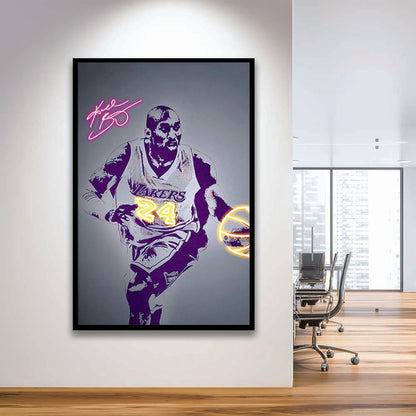 KB 24 Lakers, Colorful Graffiti Painting Art, Framed Art Print, Picture Framed Wall Art Decor