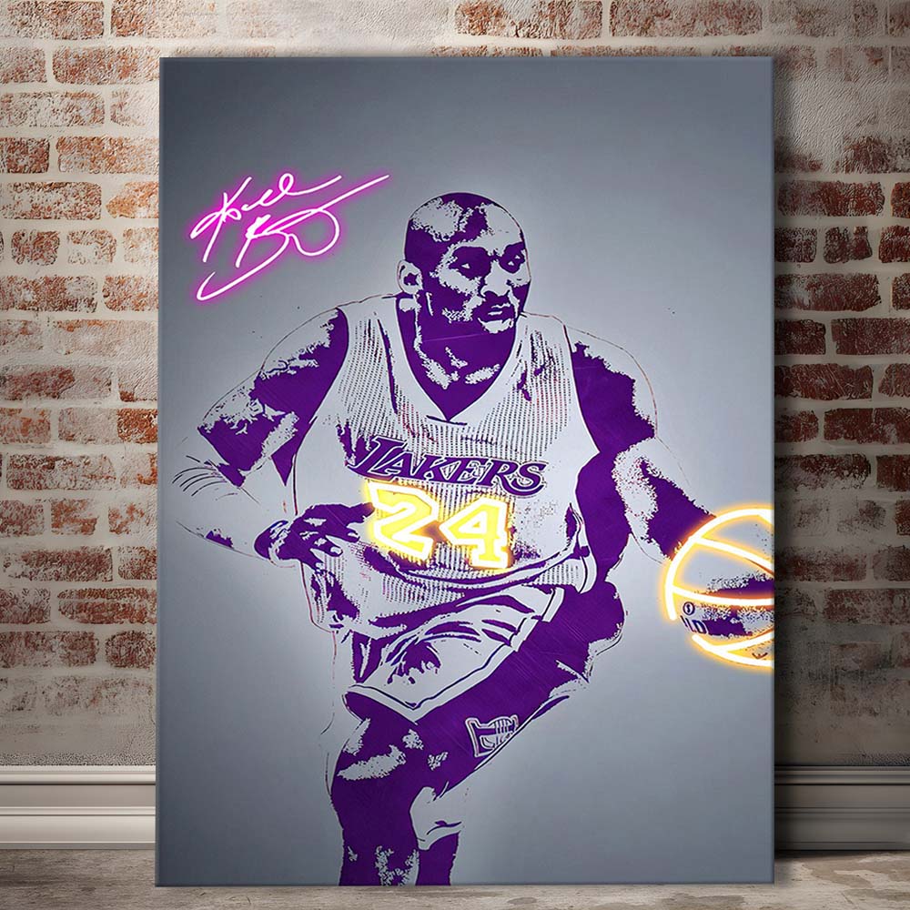 KB 24 Lakers, Colorful Graffiti Painting Art, Canvas Print, Luxury Wall Art Decor, Modern Art
