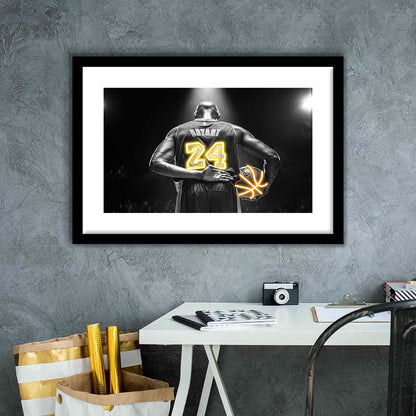 Kb 24 Lakers Los Angeles Art Print, Framed Art Print Wall Decor, White Border, Framed Picture