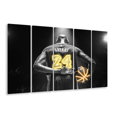 Kb 24 Lakers Los Angeles Art Print, Extra Large 5 Panels Multi Canvas Print Wall Art, Home Decor