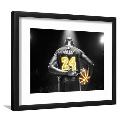 Kb 24 Lakers Los Angeles Art Print, Framed Art Print Wall Decor, White Border, Framed Picture