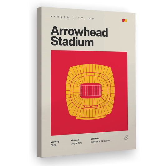 Kansas City Chiefs Stadium Print, Arrowhead Stadium Print, Fan Gifts, Sport Art, Canvas Print Wall Art