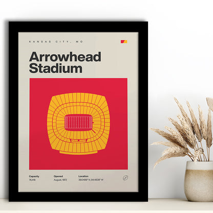 Kansas City Chiefs Stadium Print, Arrowhead Stadium Print, Gifts for him, Sport Art, Framed Art Print Wall Decor