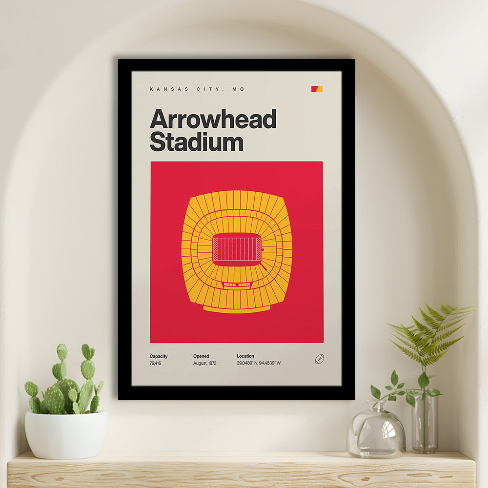 Kansas City Chiefs Stadium Print, Arrowhead Stadium Print, Gifts for him, Sport Art, Framed Art Print Wall Decor