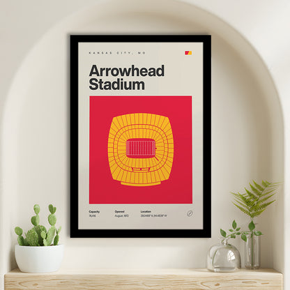 Kansas City Chiefs Stadium Print, Arrowhead Stadium Print, Gifts for him, Sport Art, Framed Art Print Wall Decor