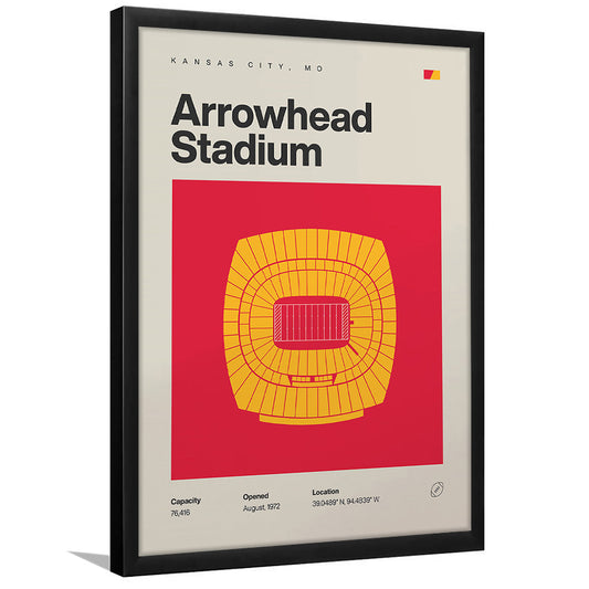 Kansas City Chiefs Stadium Print, Arrowhead Stadium Print, Gifts for him, Sport Art, Framed Art Print Wall Decor