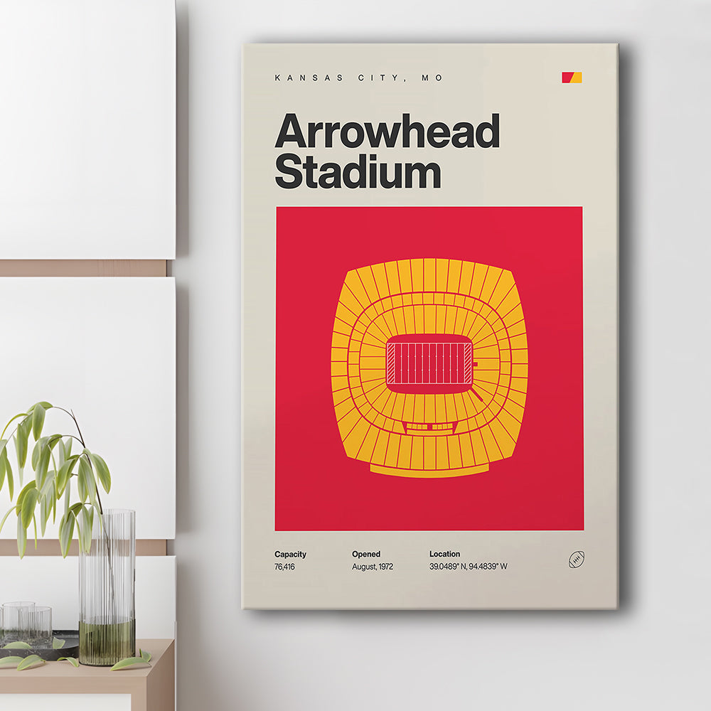 Kansas City Chiefs Stadium Print, Arrowhead Stadium Print, Fan Gifts, Sport Art, Canvas Print Wall Art