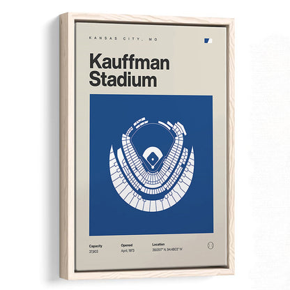 Kansas City Royals Stadium Print, Kauffman Stadium Print, Man Cave Gift, Floating Framed Canvas Print Wall Art