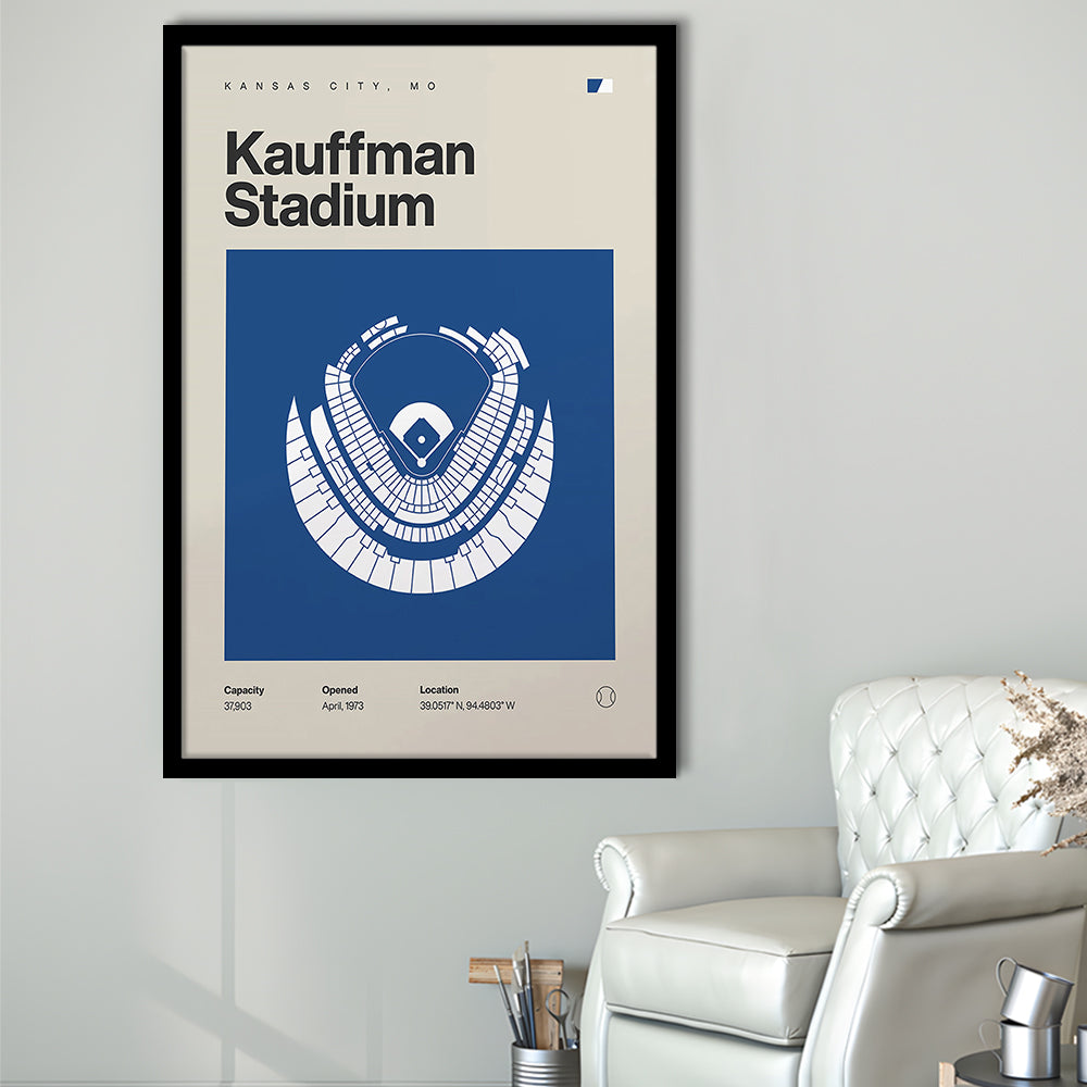 Kansas City Royals Stadium Print, Kauffman Stadium Print, Gifts for him, Sport Art, Framed Art Print Wall Decor