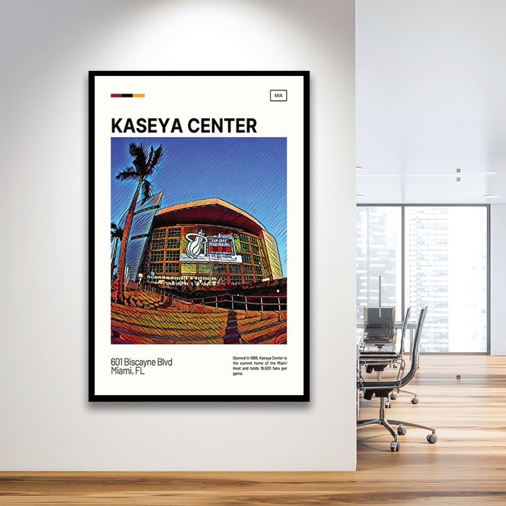 Kaseya Center Print, Miami Heat Stadium Art, Gifts for him, Sport Art, Framed Art Print Wall Decor