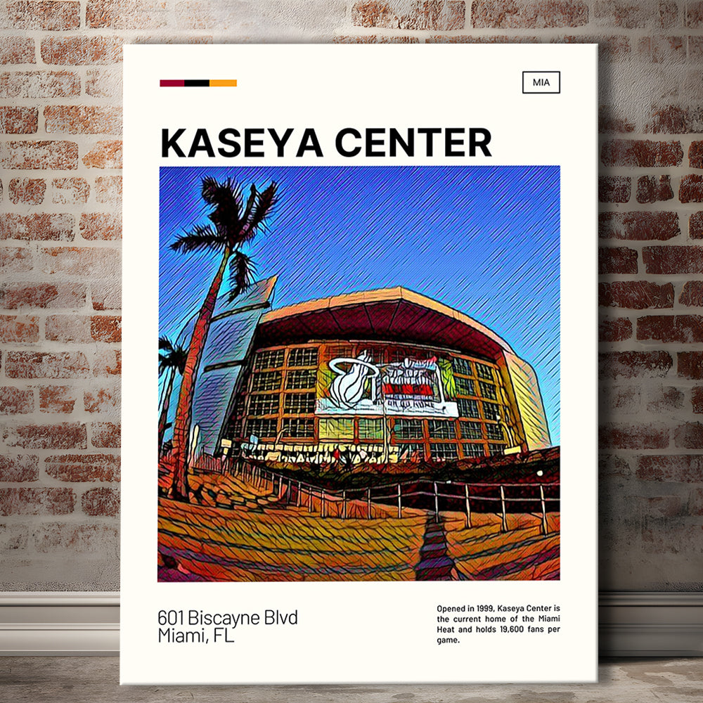 Kaseya Center Print, Miami Heat Stadium Canvas Art, Fan Gifts, Sport Art, Canvas Print Wall Art