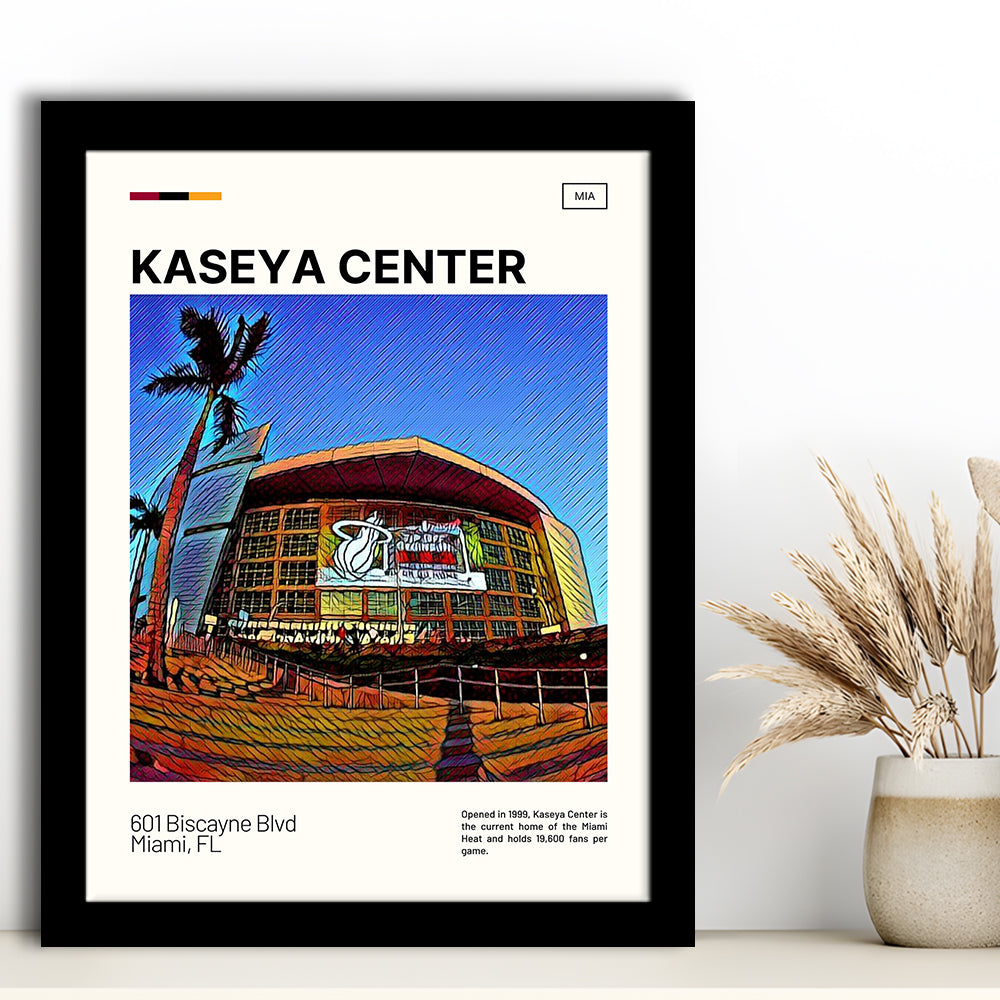 Kaseya Center Print, Miami Heat Stadium Art, Gifts for him, Sport Art, Framed Art Print Wall Decor