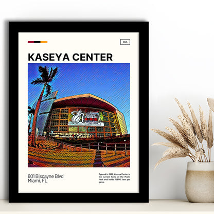 Kaseya Center Print, Miami Heat Stadium Art, Gifts for him, Sport Art, Framed Art Print Wall Decor