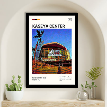 Kaseya Center Print, Miami Heat Stadium Art, Gifts for him, Sport Art, Framed Art Print Wall Decor