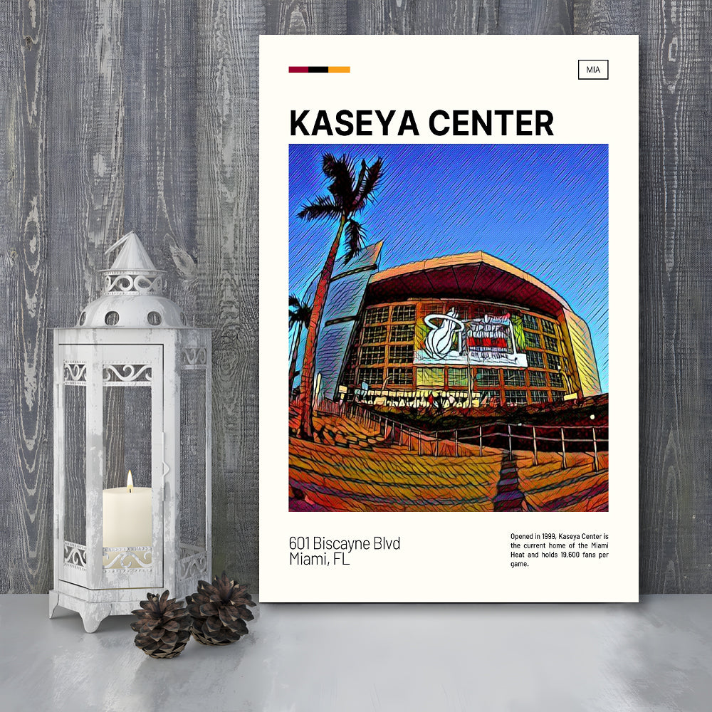 Kaseya Center Print, Miami Heat Stadium Canvas Art, Fan Gifts, Sport Art, Canvas Print Wall Art