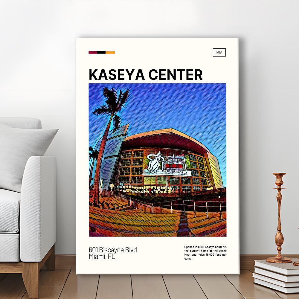 Kaseya Center Print, Miami Heat Stadium Canvas Art, Fan Gifts, Sport Art, Canvas Print Wall Art