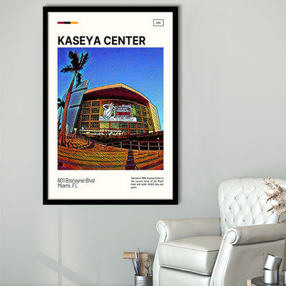 Kaseya Center Print, Miami Heat Stadium Art, Gifts for him, Sport Art, Framed Art Print Wall Decor