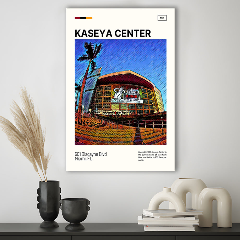 Kaseya Center Print, Miami Heat Stadium Canvas Art, Fan Gifts, Sport Art, Canvas Print Wall Art