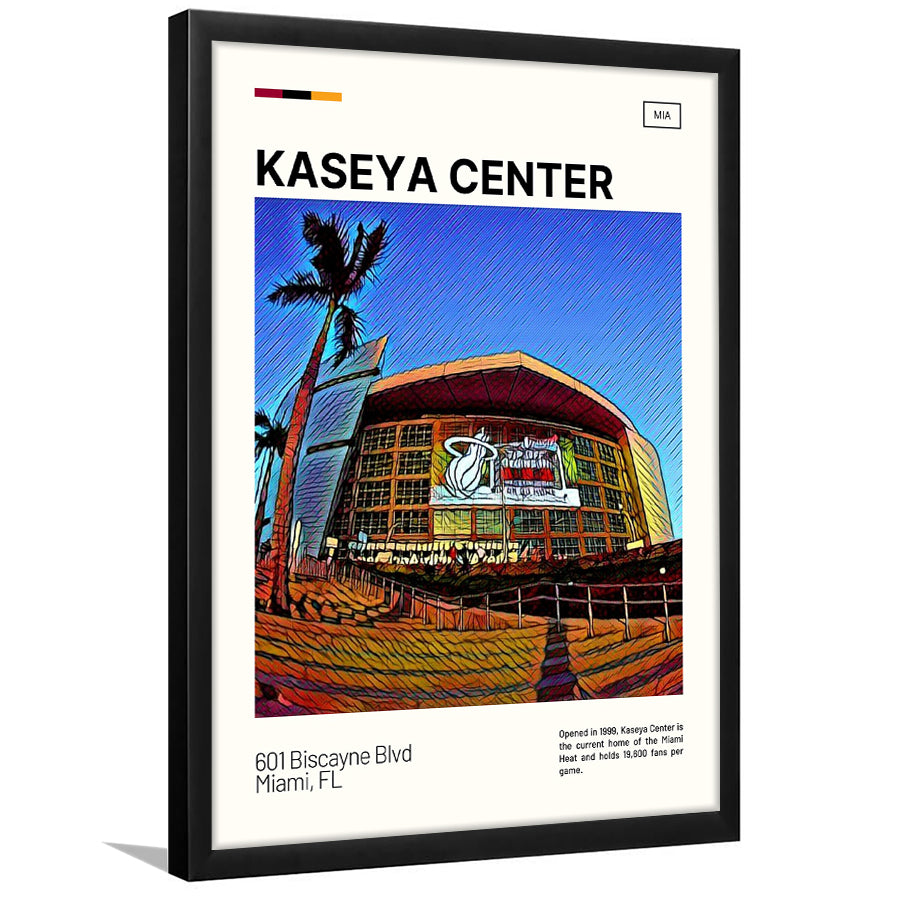 Kaseya Center Print, Miami Heat Stadium Art, Gifts for him, Sport Art, Framed Art Print Wall Decor