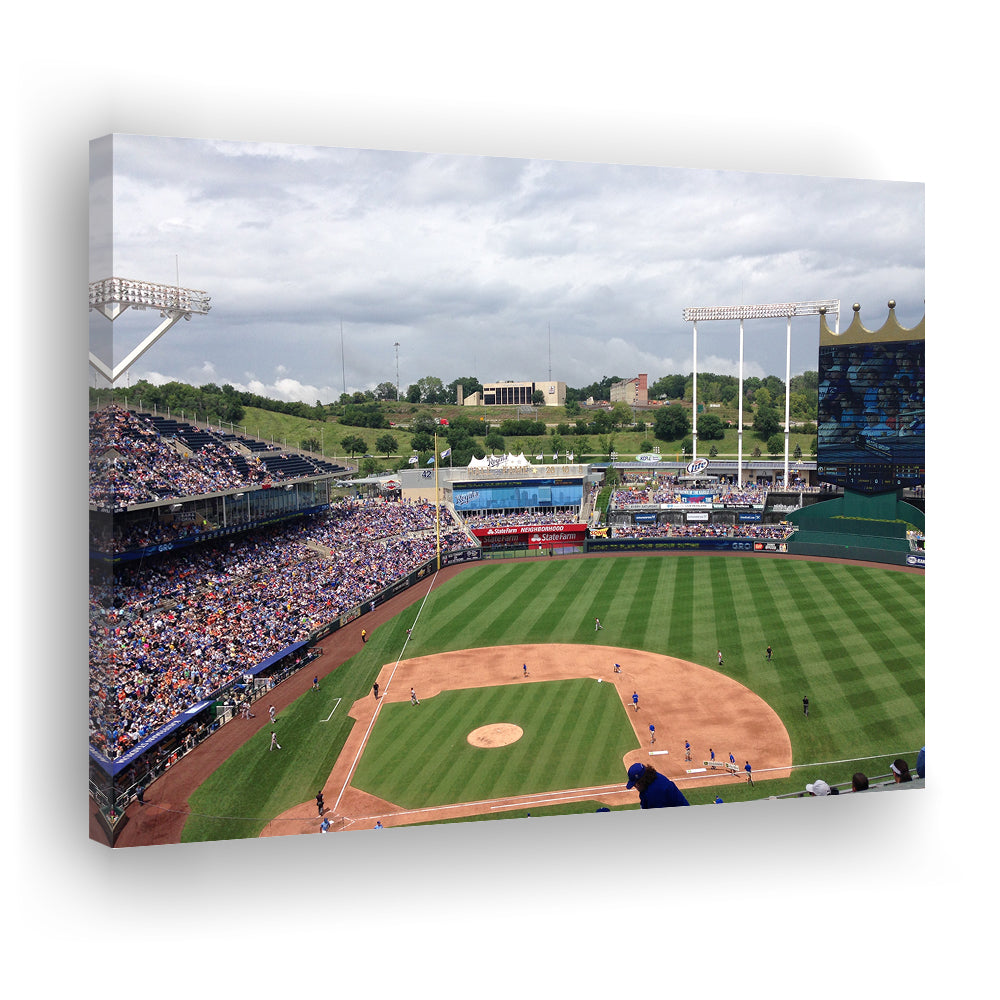 Kauffman Stadium Interleague, Stadium Canvas, Sport Art, Gift for him, Man Cave Decor, Art Print, Canvas Print Wall Art