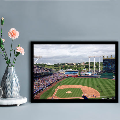 Kauffman Stadium Interleague, Stadium Canvas, Sport Art, Gift for him, Framed Art Print Wall Decor, Picture Framed