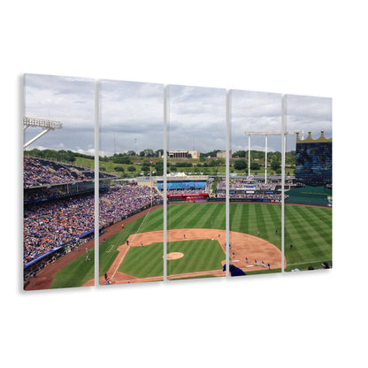 Kauffman Stadium Interleague, Stadium Canvas, Sport Art, 5 Panel B, Extra Large Canvas, Canvas Print Wall Art