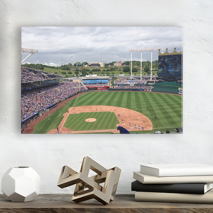 Kauffman Stadium Interleague, Stadium Canvas, Sport Art, Gift for him, Man Cave Decor, Art Print, Canvas Print Wall Art