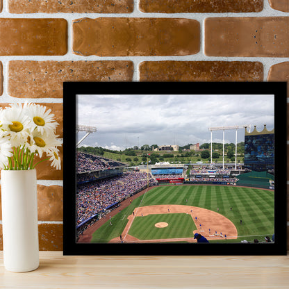 Kauffman Stadium Interleague, Stadium Canvas, Sport Art, Gift for him, Framed Art Print Wall Decor, Picture Framed