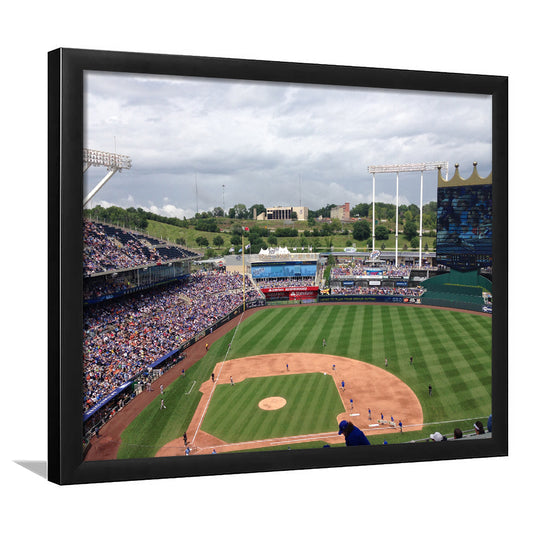 Kauffman Stadium Interleague, Stadium Canvas, Sport Art, Gift for him, Framed Art Print Wall Decor, Picture Framed